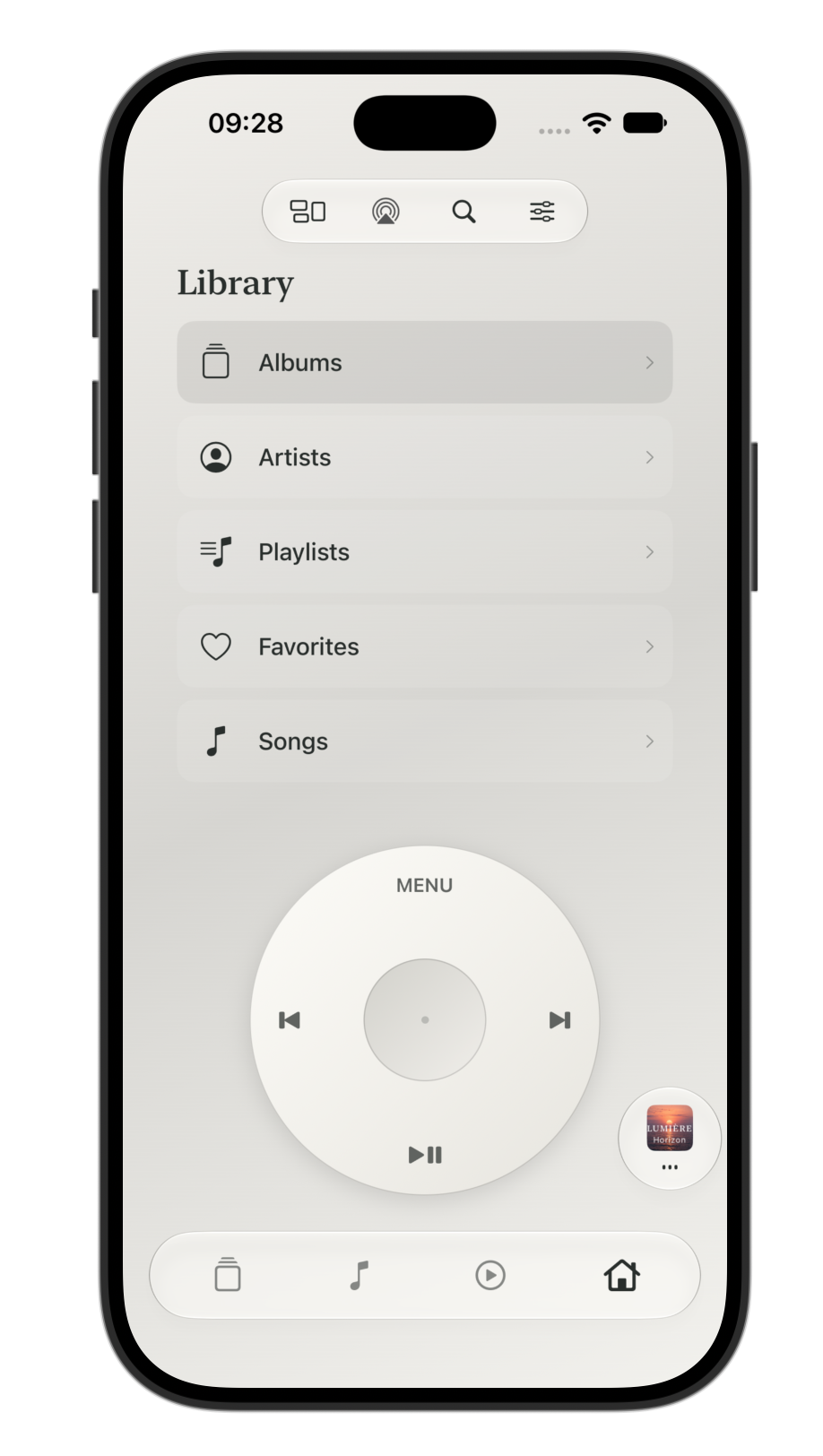 Bibliothèque sur iPhone