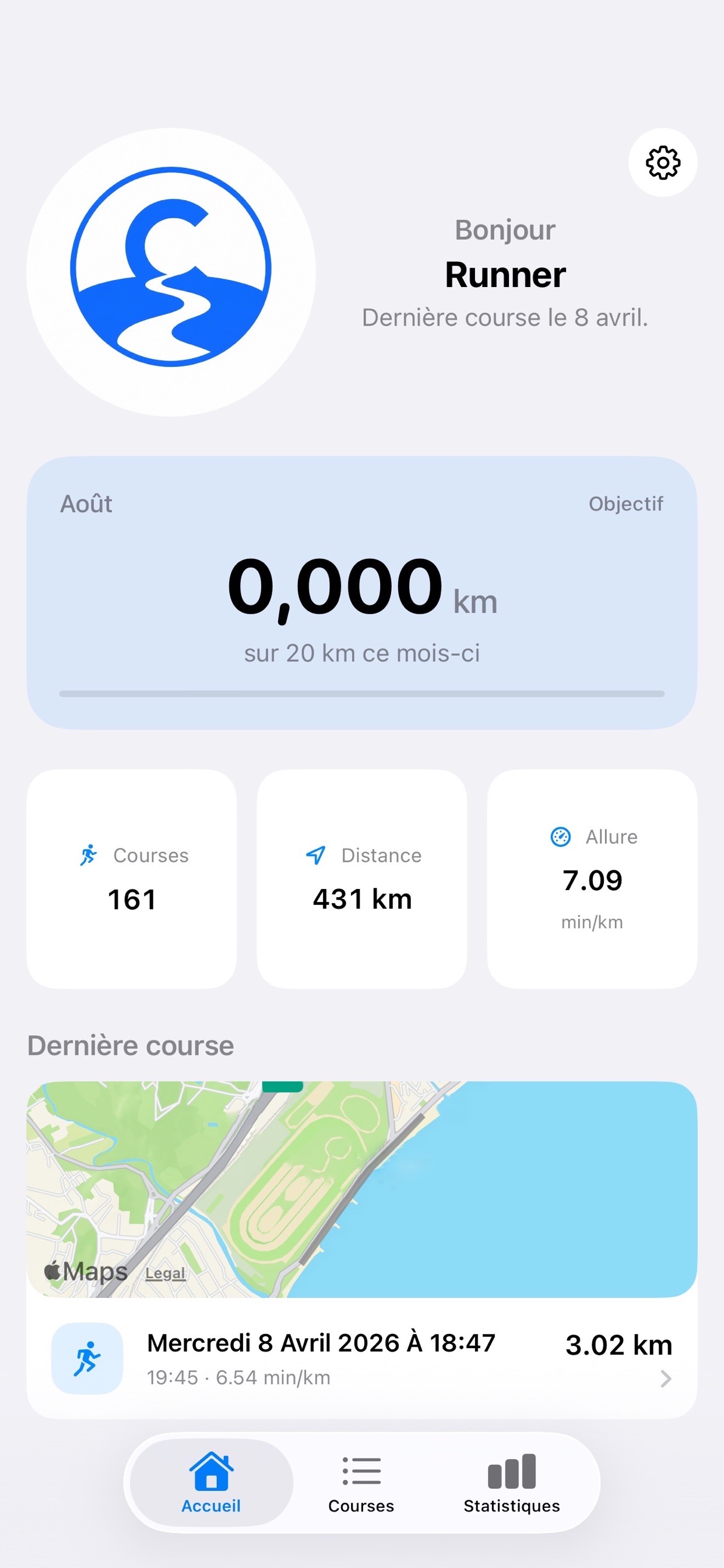 Écran d’accueil de Cursus